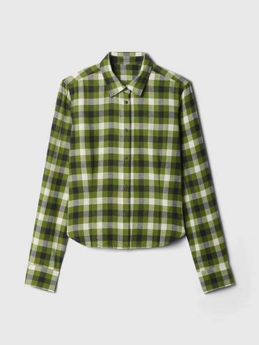 Cropped Flannel Shirt