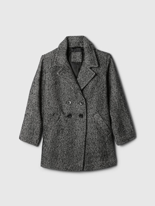 Kids Herringbone Tweed Overcoat