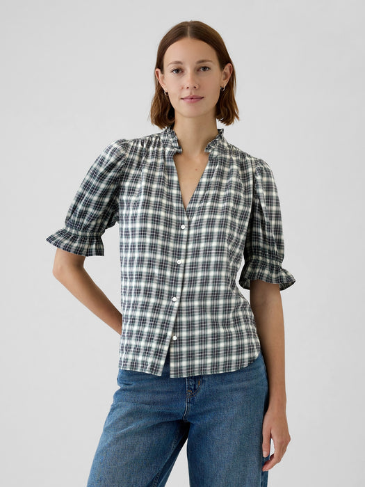 Ruffled Puff Sleeve Shirt