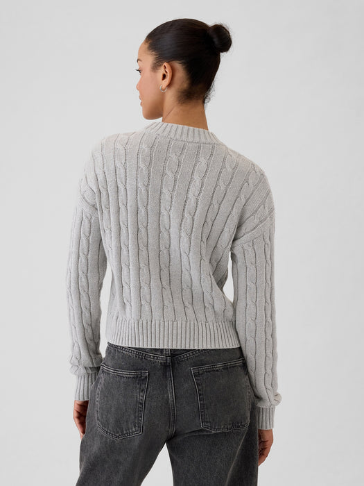 Cable-Knit Cropped Sweater