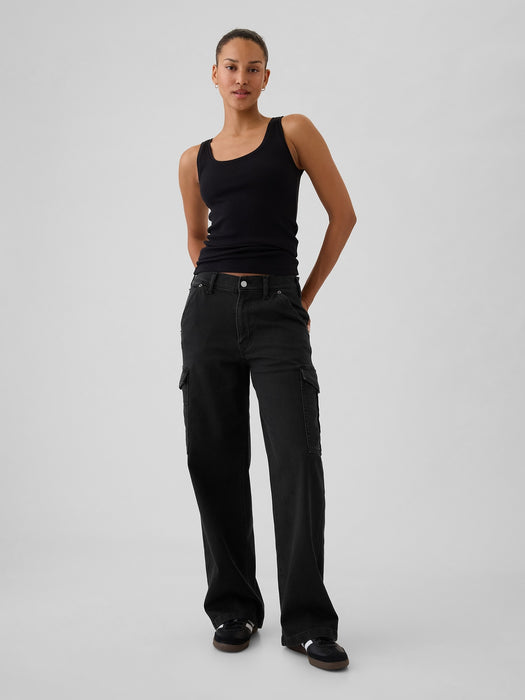 Mid Rise &#39;90s Loose Cargo Jeans