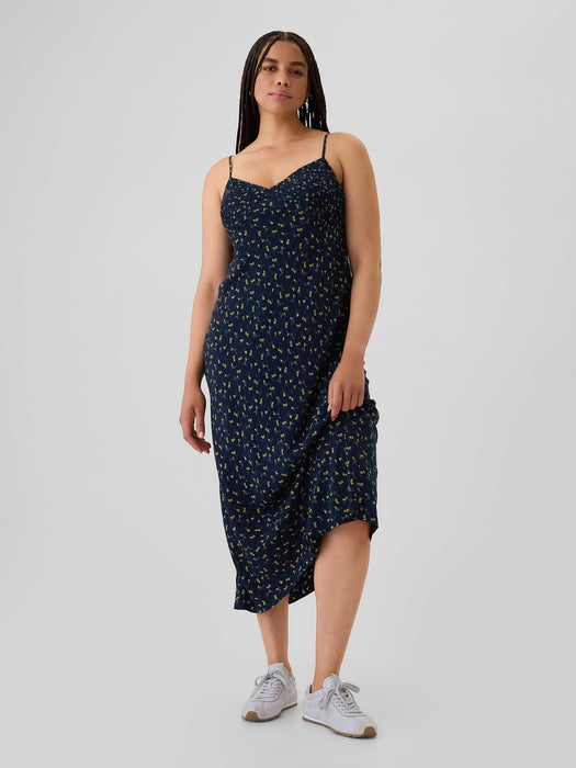 Pintuck Midi Dress