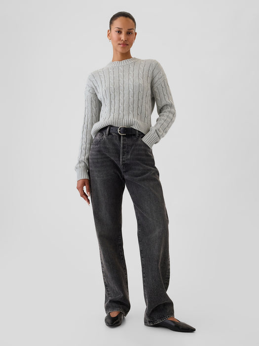 Cable-Knit Cropped Sweater