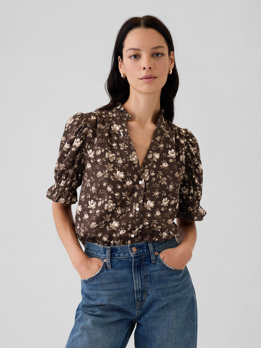 Floral Puff Sleeve Shirt