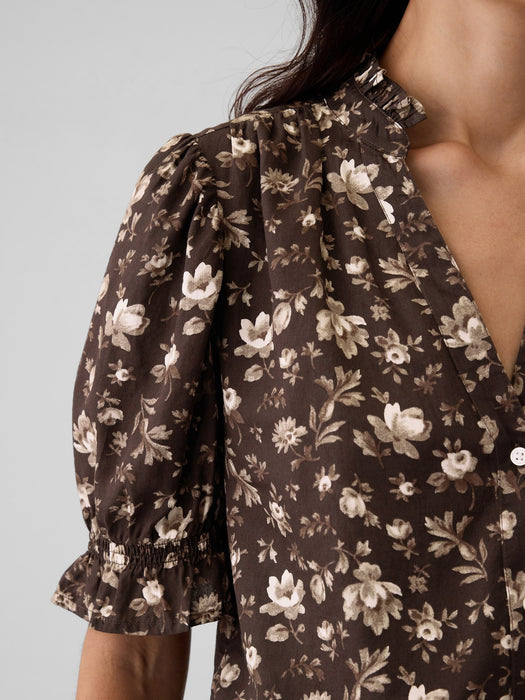 Floral Puff Sleeve Shirt