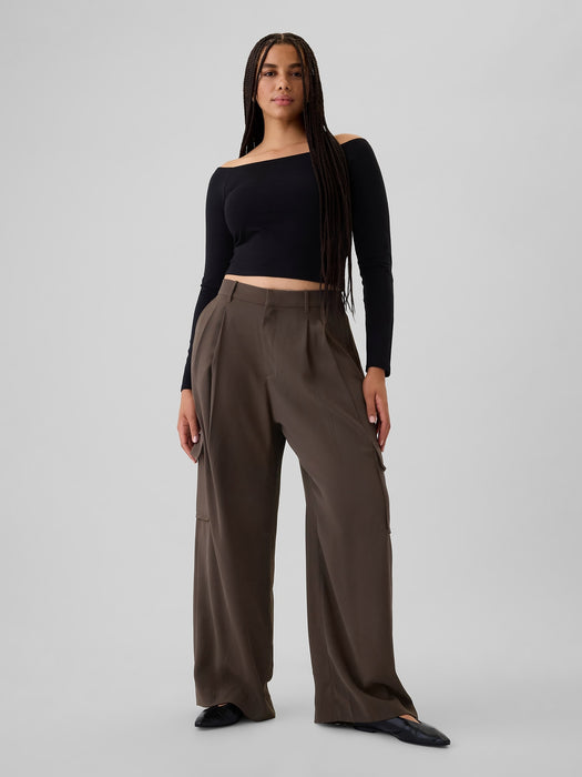 365 High Rise Cargo Pleated Trousers