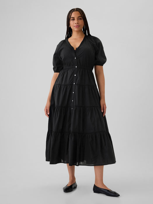 Tiered Maxi Shirtdress