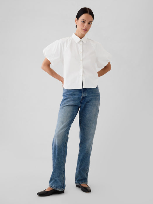 Organic Cotton Bubble Sleeve Shirt