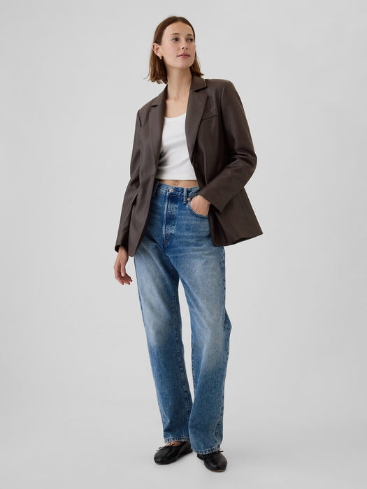 Vegan Leather Blazer