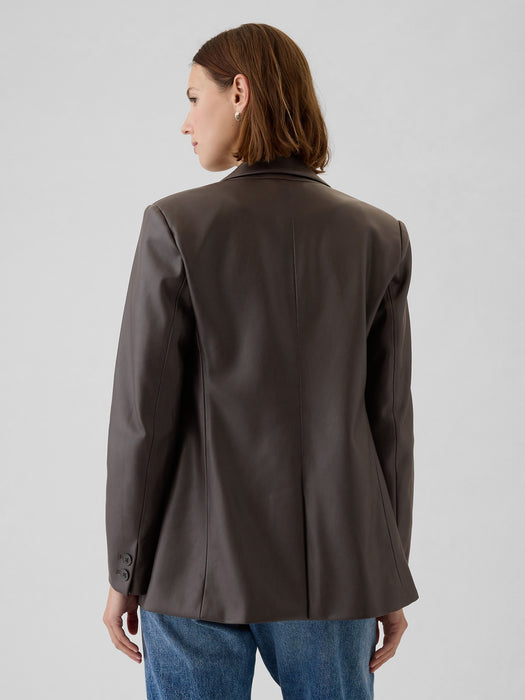 Vegan Leather Blazer