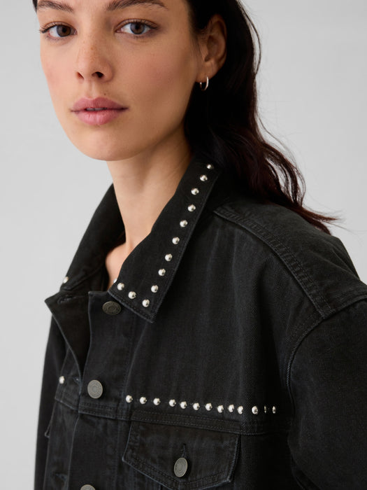 Studded Oversized Icon Denim Jacket