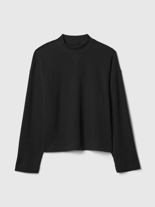 Oversized Mockneck Waffle T-Shirt