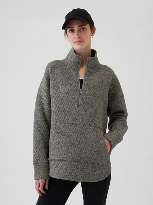 GapFit Quilted Jacquard Half-Zip Pullover