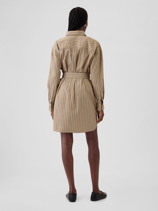 Organic Cotton Striped Mini Shirtdress