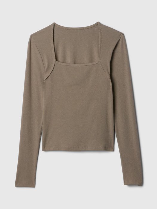 Modern Rib Square-Neck Top