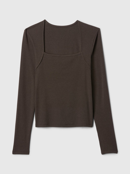 Modern Rib Square-Neck Top