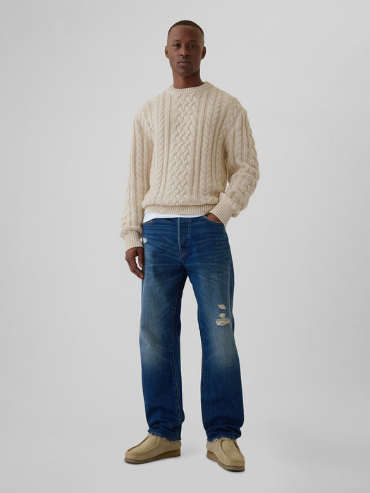 Relaxed Cable-Knit Sweater