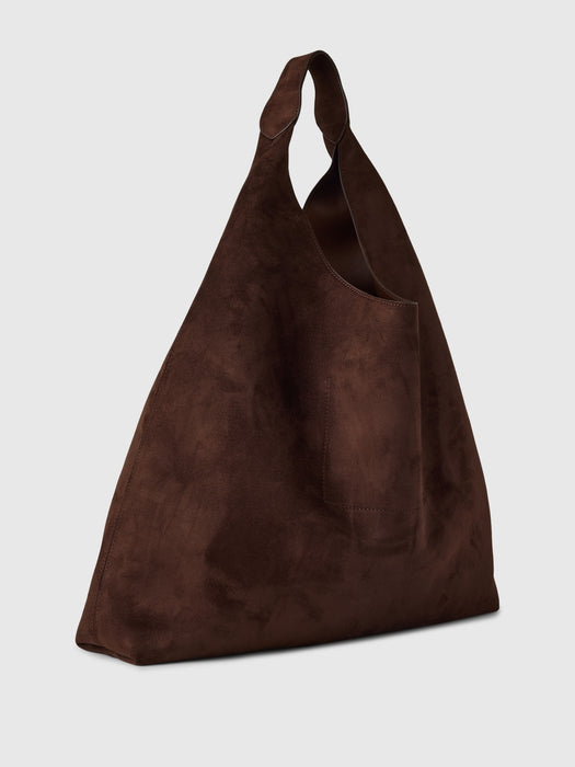 Vegan Suede Slouchy Tote Bag