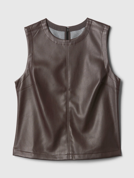 Vegan Leather Shell Tank