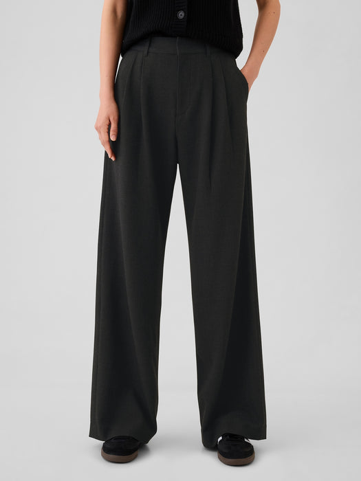 365 High Rise Brushed Twill Pleated Trousers