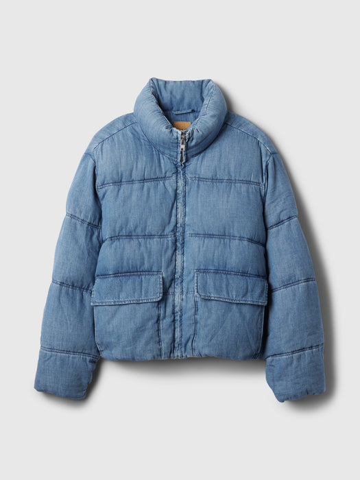 Oversized Denim Puffer Jacket