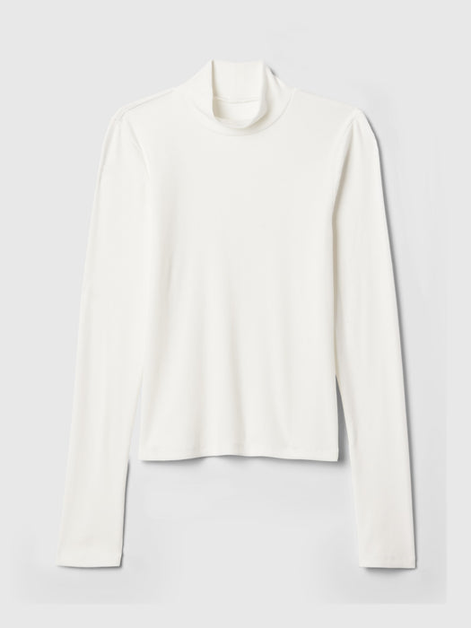 Modern Rib Cropped Mockneck Shirt