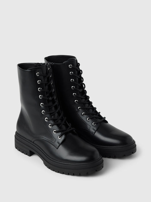 Vegan Leather Moto Boots