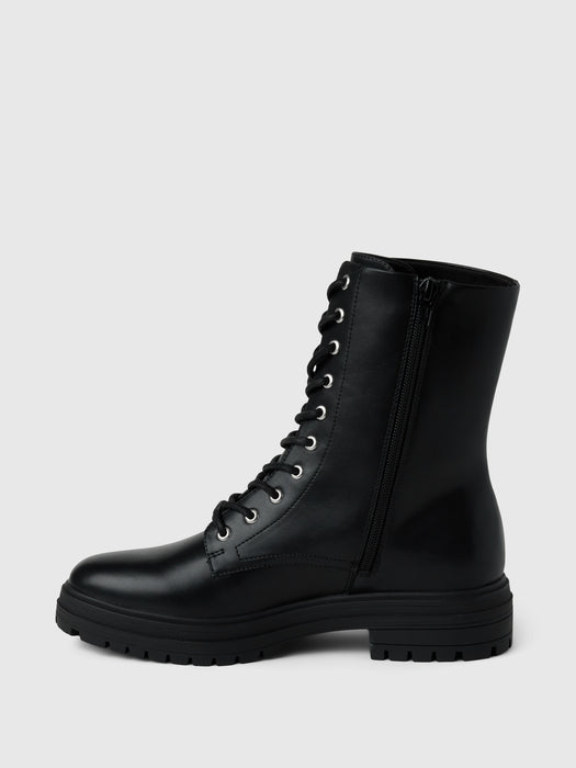 Vegan Leather Moto Boots