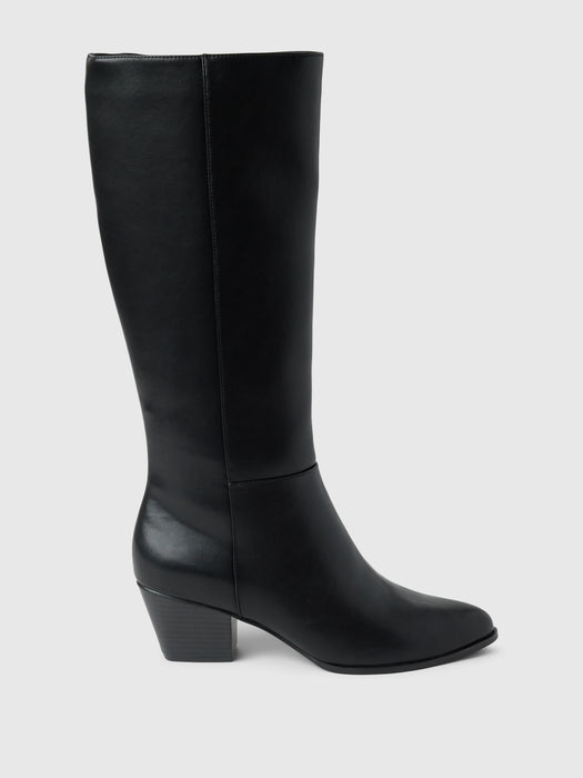 Vegan Leather Tall Heeled Boots