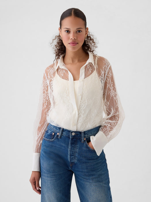 Sheer Lace Classic Shirt