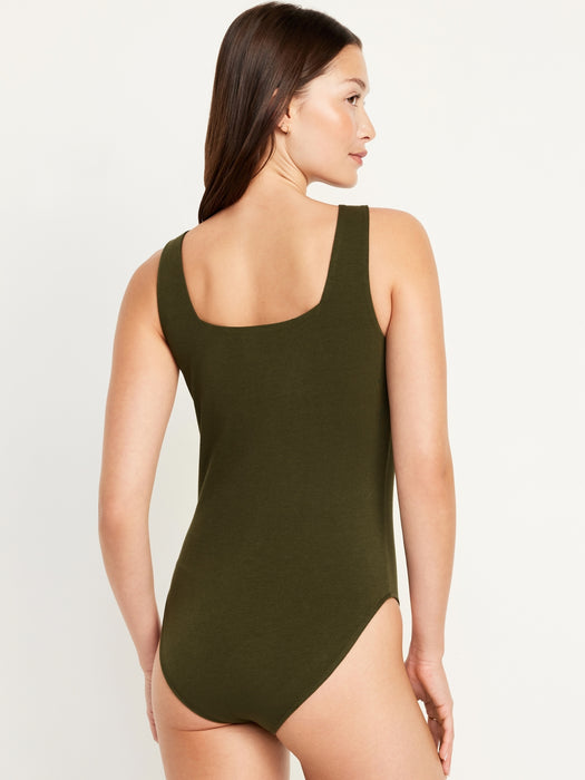 Square-Neck Tank Top Bodysuit