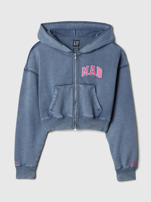 gap & madhappy mad full-zip cropped hoodie