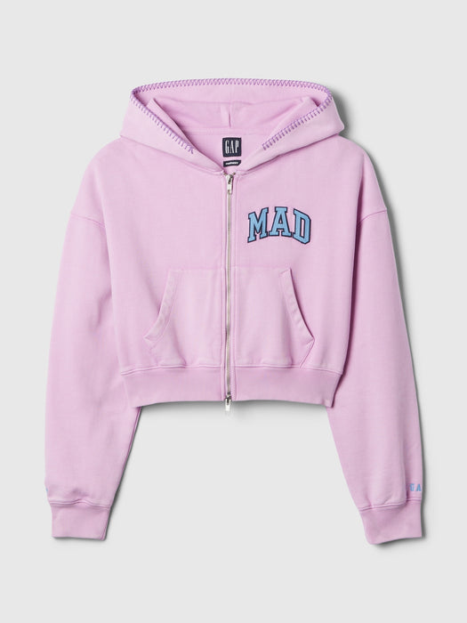 gap & madhappy mad full-zip cropped hoodie