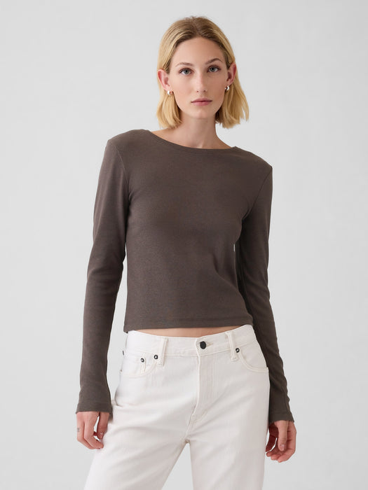 Modern Rib Cropped T-Shirt