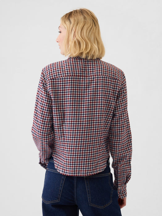 Cropped Flannel Shirt