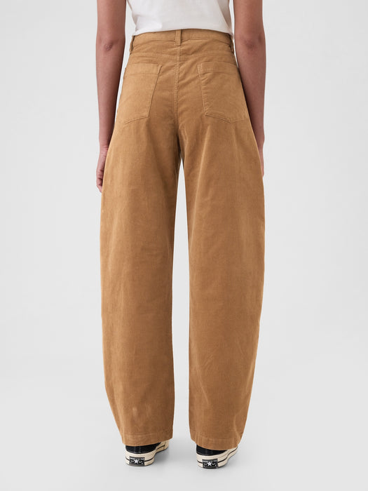 High Rise Corduroy Tapered Ankle Trousers