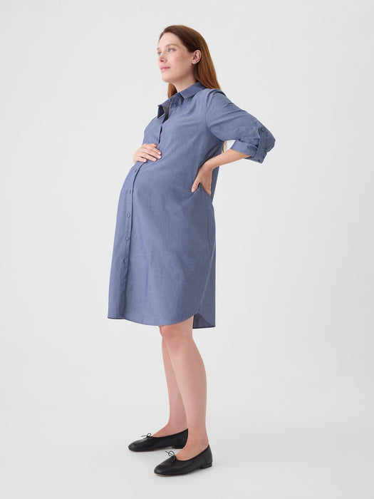 Maternity Chambray Shirtdress