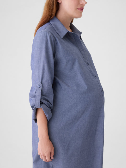 Maternity Chambray Shirtdress