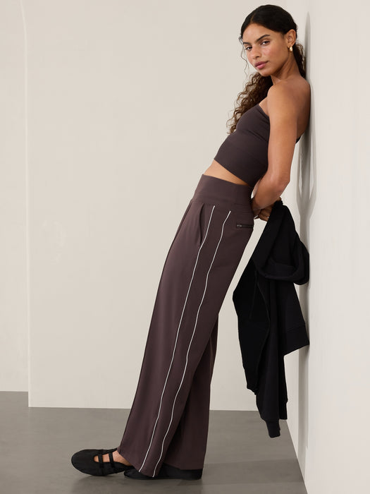 Venice High Rise Track Stripe Wide Leg Pant