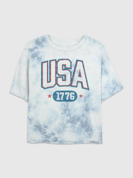 USA Graphic Boxy Cropped Tee