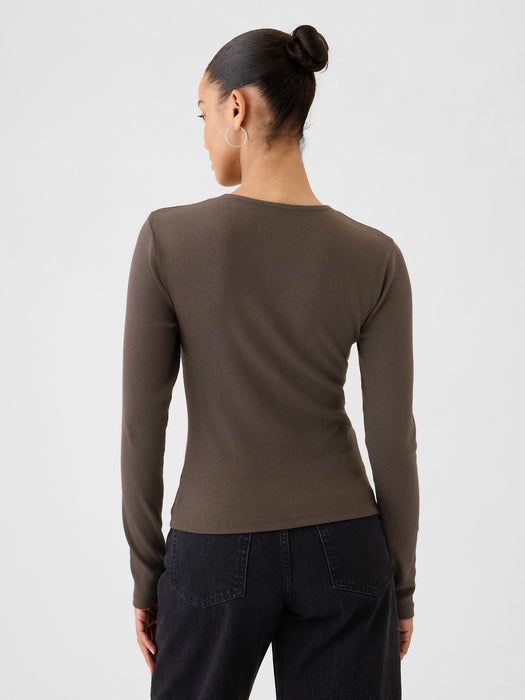 Modern Rib Square-Neck Top