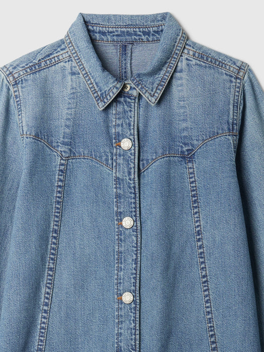 Kids Denim Western Shirtdress