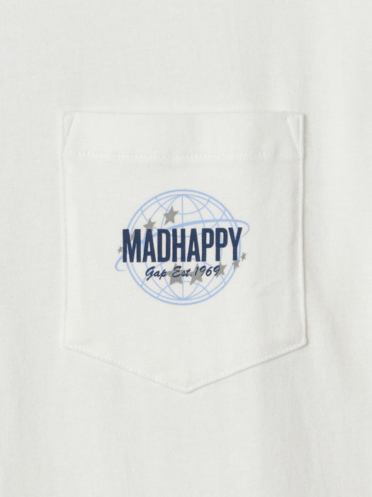 gap & madhappy globe pocket tee