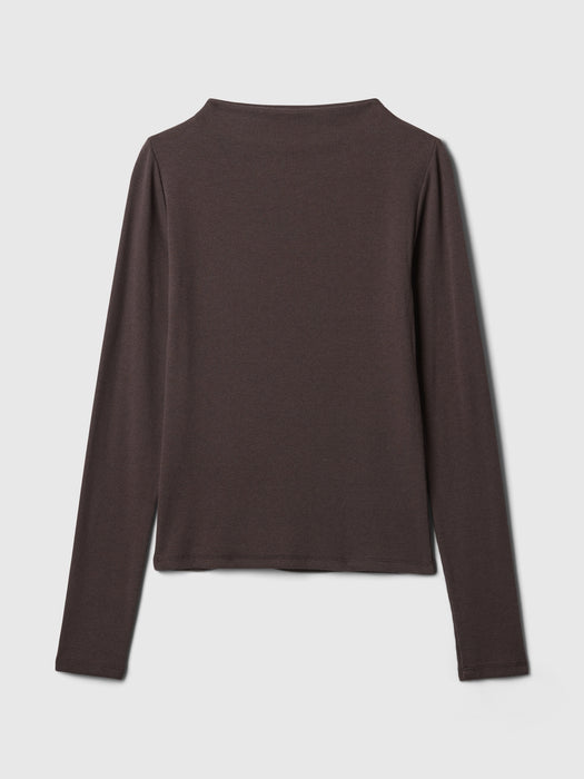 Modern Rib Funnel-Neck T-Shirt