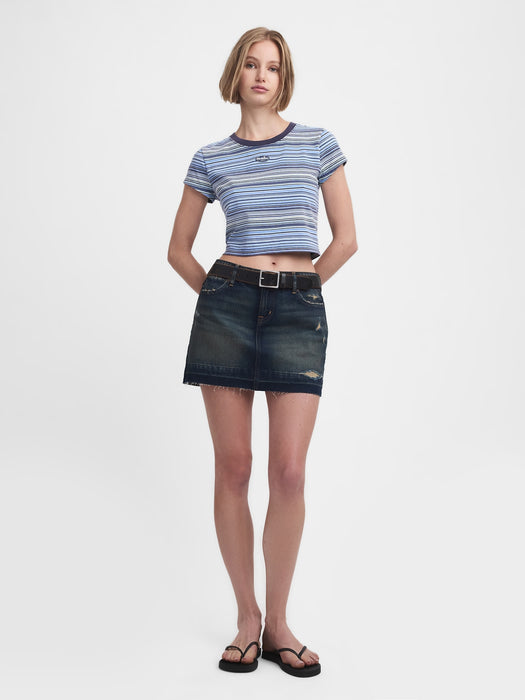 gap & madhappy stripe baby tee