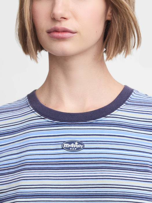 gap & madhappy stripe baby tee