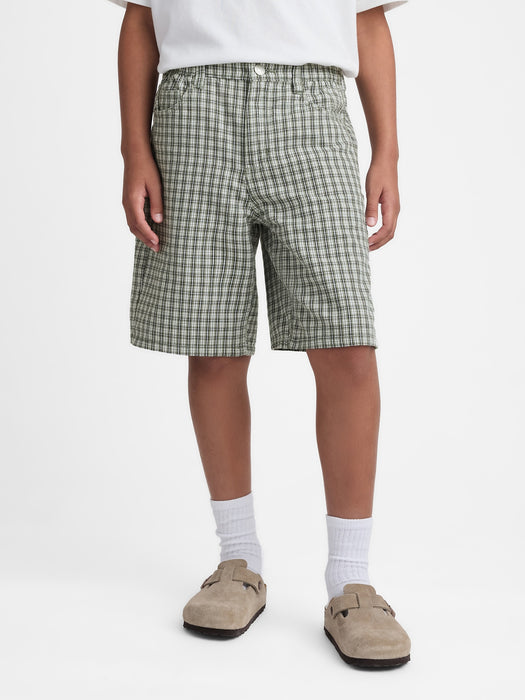 gap & madhappy kids oversized plaid short