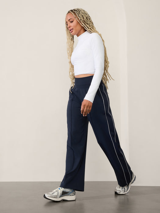 Venice High Rise Track Stripe Wide Leg Pant