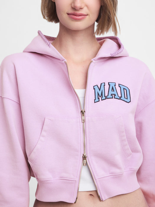 gap & madhappy mad full-zip cropped hoodie