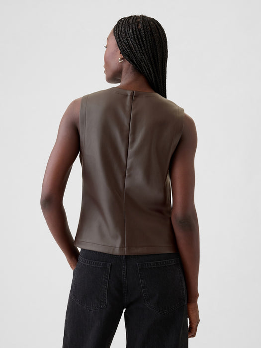 Vegan Leather Shell Tank